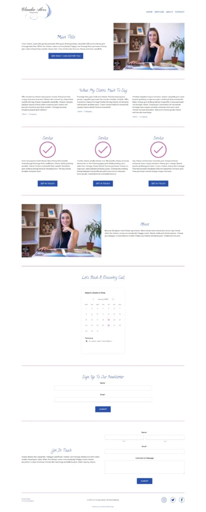 One-Page Website - Template 1 - Small business Web Designer
