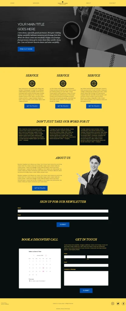 One-Page Website - Template 3 - Small business Web Designer
