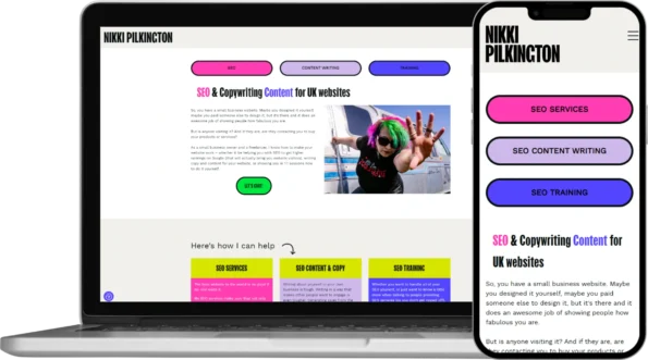 Nikki Pilkington - Non wanky SEO - new website - small business web designer
