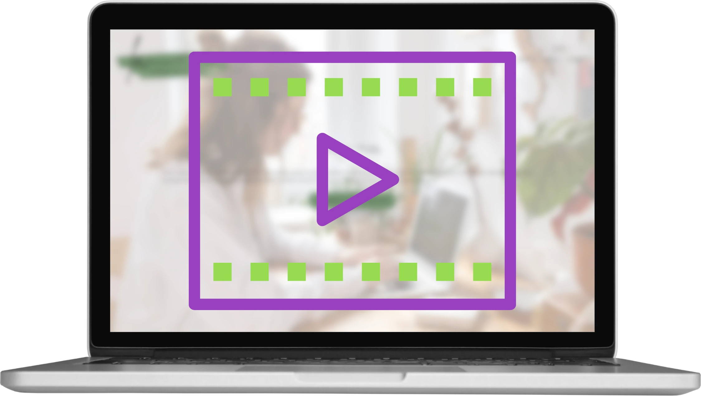 a laptop screen showing a play video button - Little Nerd Web Design