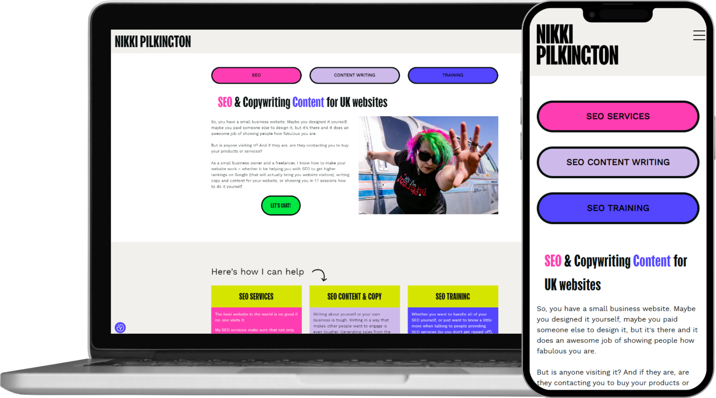 Nikki Pilkington Non-wanky SEO - new website - Little Nerd Web Design