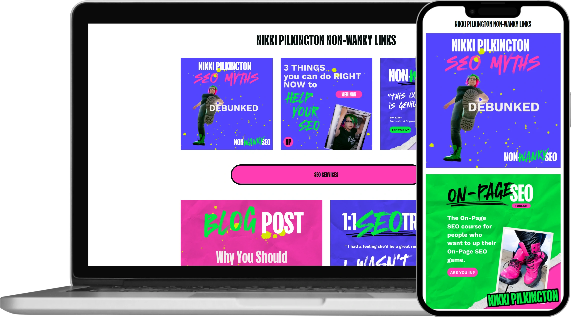 Nikki Pilkington - non-wanky SEO - custom links page - Little Nerd Web Design