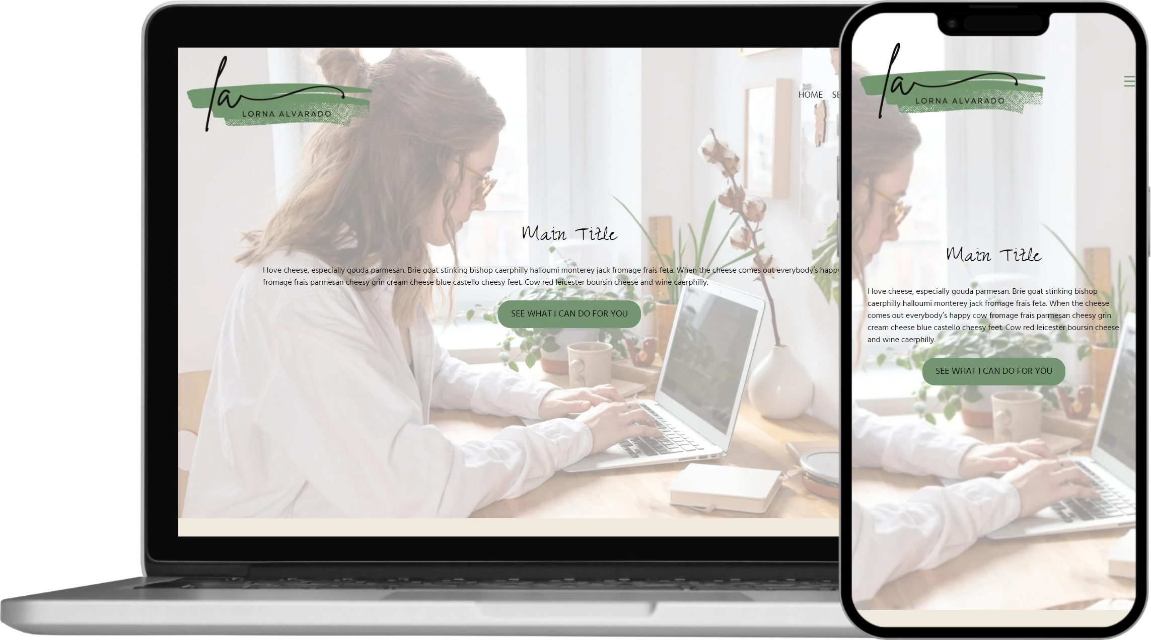 Template 2 - one-page website on devices - Little Nerd Web Design