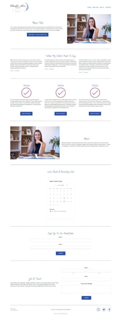 Template 1 - full length screenshot - Little Nerd Web Design