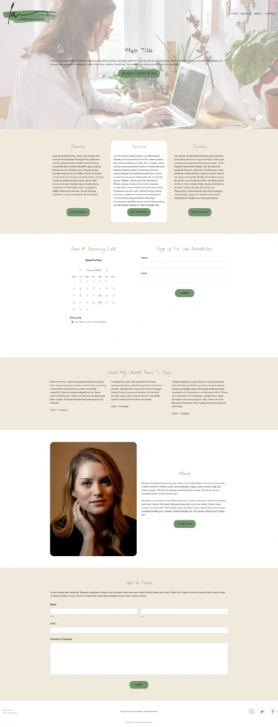 Template 2 - full length screenshot - Little Nerd Web Design