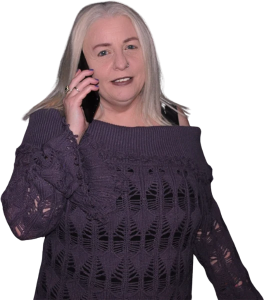 Louise on the phone - Little Nerd Web Design