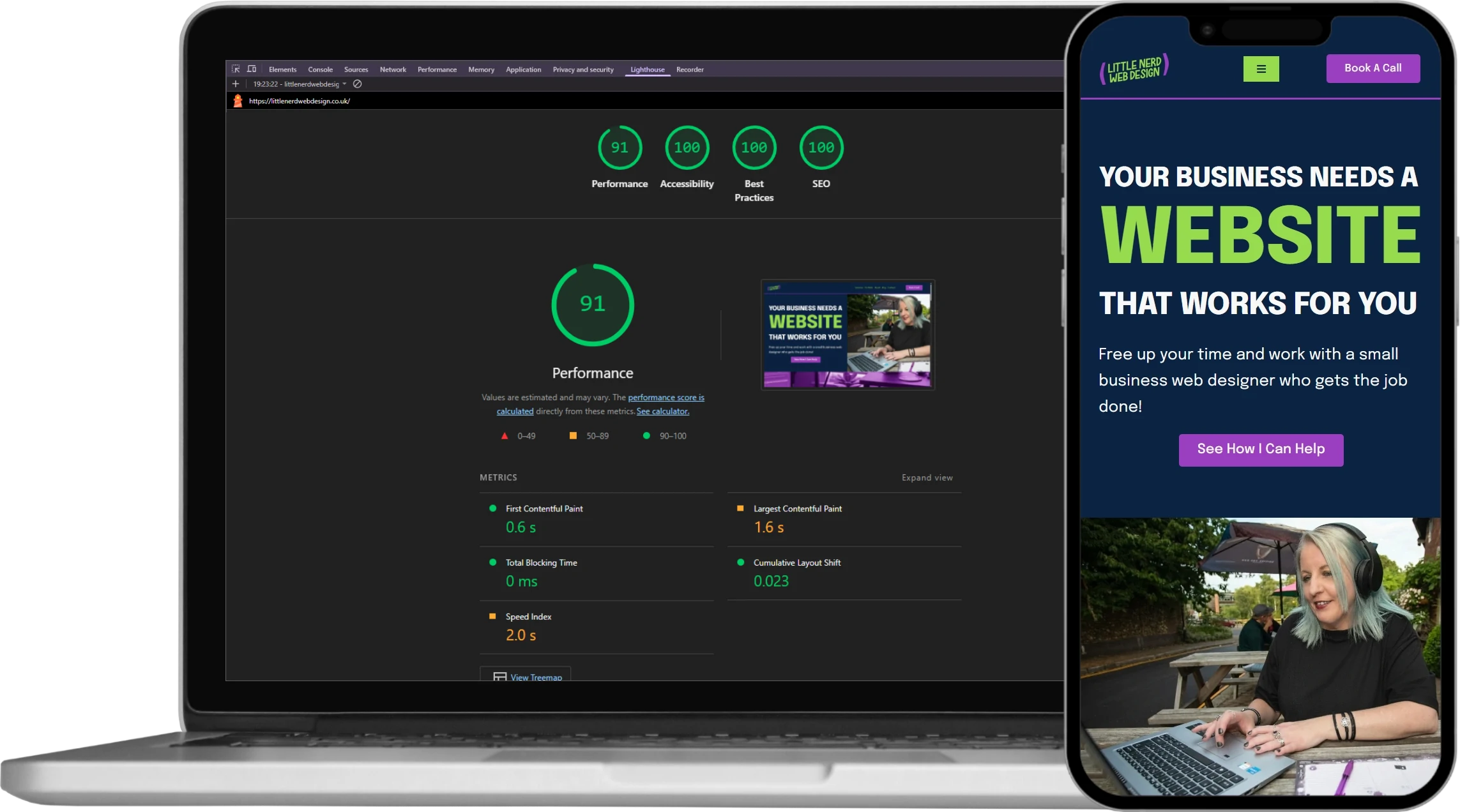 screenshot of part of the website audit process - Little Nerd Web Design